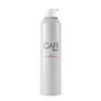 A white aerosol spray can with a rounded cap and an aerosol actuator with extended nozzle. The label reads CAR Aptar 20 in black and peach text on the front. The background is plain white.