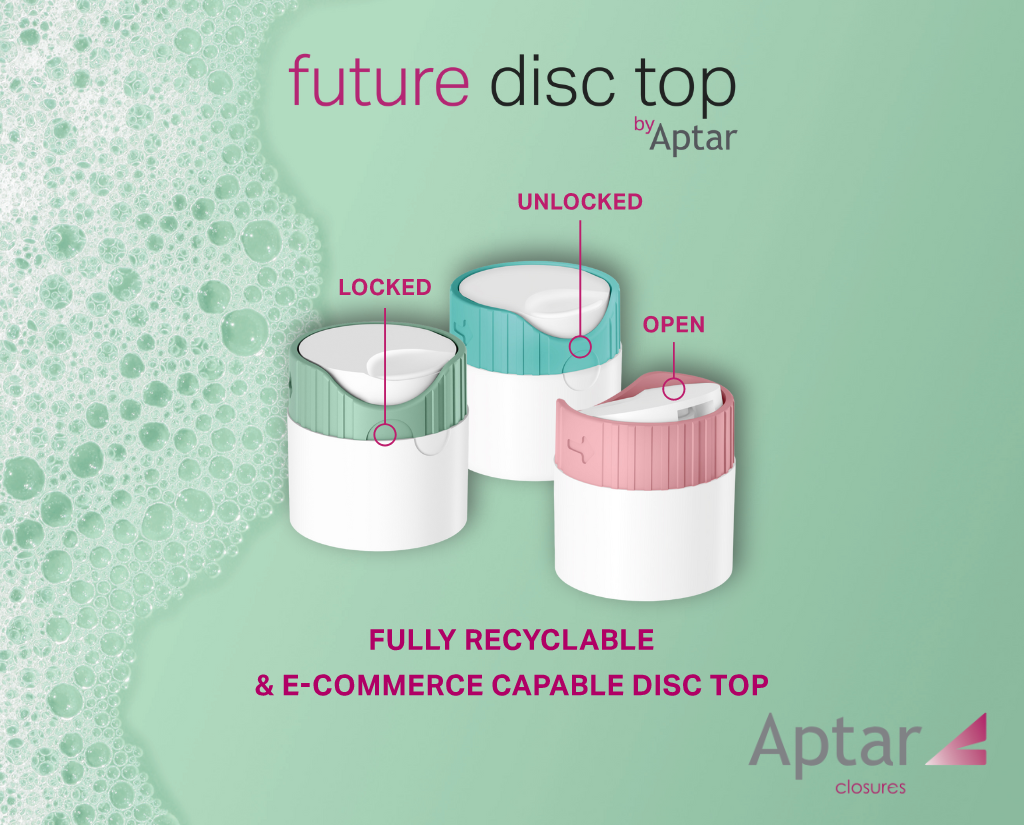 Aptar Closures Introduces Future Disc-Top: a Fully Recyclable, E-commerce-Capable Closure for Beauty and Personal Care Applications