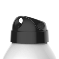 Close-up of a black hoodless aerosol actuator labeled Glencoe on a spray can nozzle, set against a white background, showcasing the top part of the can with the spray button and nozzle clearly visible.