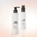 Aptar Beauty's GSA Advance Lotion Pump and PZ Advance Spray pump are featured on a gradient background.