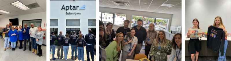 Collage of Aptar employees celebrating Pride 