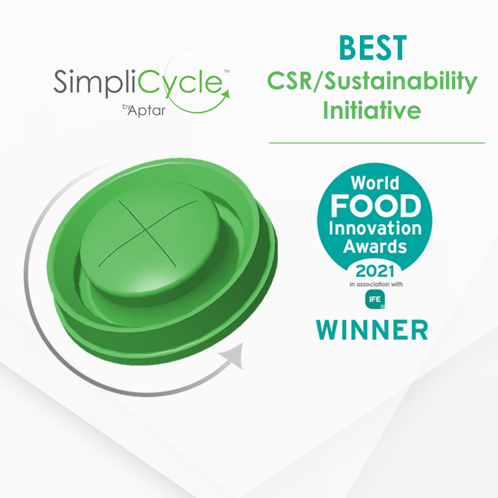Aptar Closures' SimpliCycle™ Recyclable Valve Wins Recognition At World Food Innovation Awards For Its Sustainability And Innovation