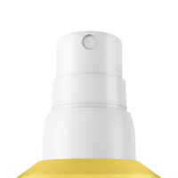 Close-up of a white spray nozzle on top of a yellow bottle, isolated on a white background, featuring a spray pump for high-viscosity formulas labeled PZ2.