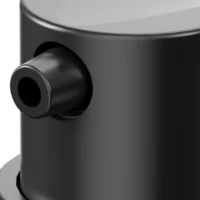 Close-up of the PAV Treatment low dosage pump, featuring a black cosmetic dispenser with a protruding side nozzle, designed for dispensing small amounts of liquid. Shown against a plain white background.