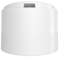 2" Flat Disc Top Closure - White, open position, front angle