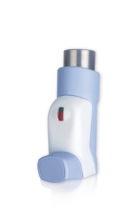 view of a metered dose inhaler with dose counter