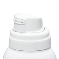 Close-up of a white aerosol spray nozzle actuator for gel and foam named S25 on top of a bottle, shown against a plain white background.