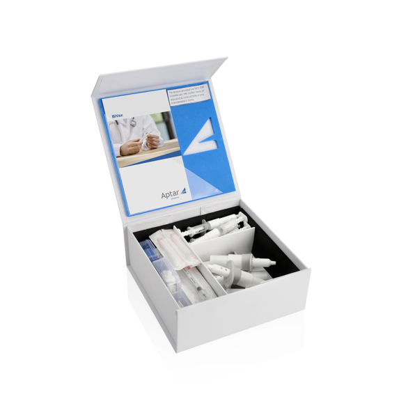 Aptar Pharma Intranasal Vaccine Starter Kit for vaccine, antibody and antiviral development programs.