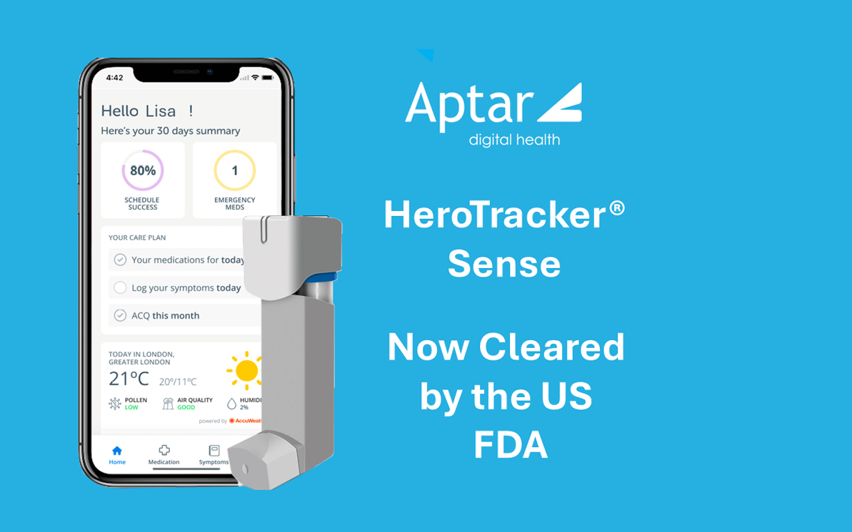 Aptar Digital Health Announces FDA 510(k) Clearance for HeroTracker® Sense, a Connected Add-On Device for Metered-Dose Inhalers