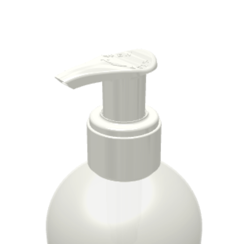 A white plastic dispensing bottle with GSA, a metal-free pathway, shown from the neck up, against a plain white background.