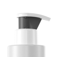 Close-up of a white plastic bottle with a black and white dispensing pump featuring GSA, a metal-free pathway, shown against a plain white background.