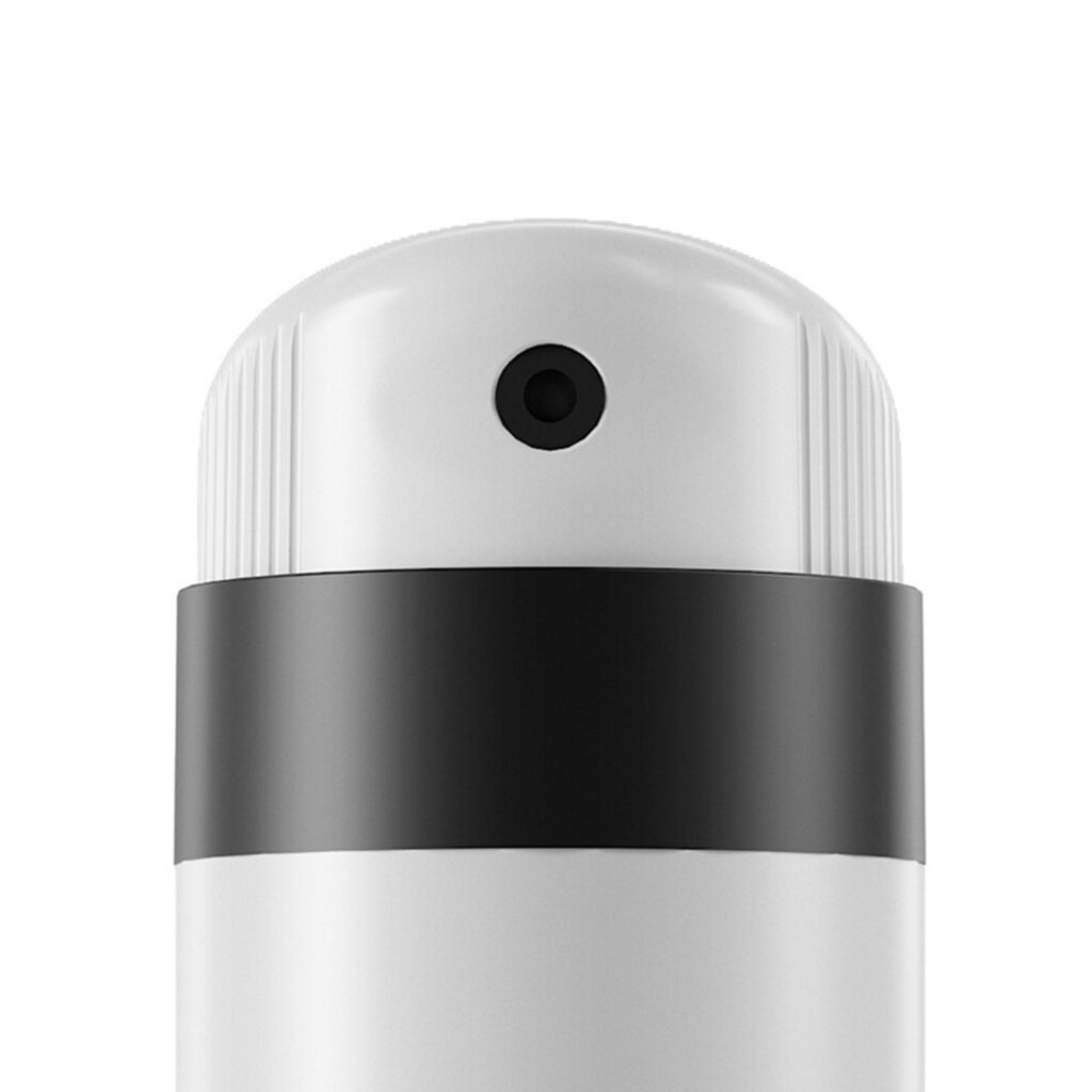 Close-up of Vail, an aerosol actuator for large cans labeled Vail with a black collar, set against a white background.