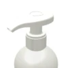 A close-up of a white bottle with a metal-free pathway dispensing pump named GSA, typically used for soap or lotion, against a plain white background.