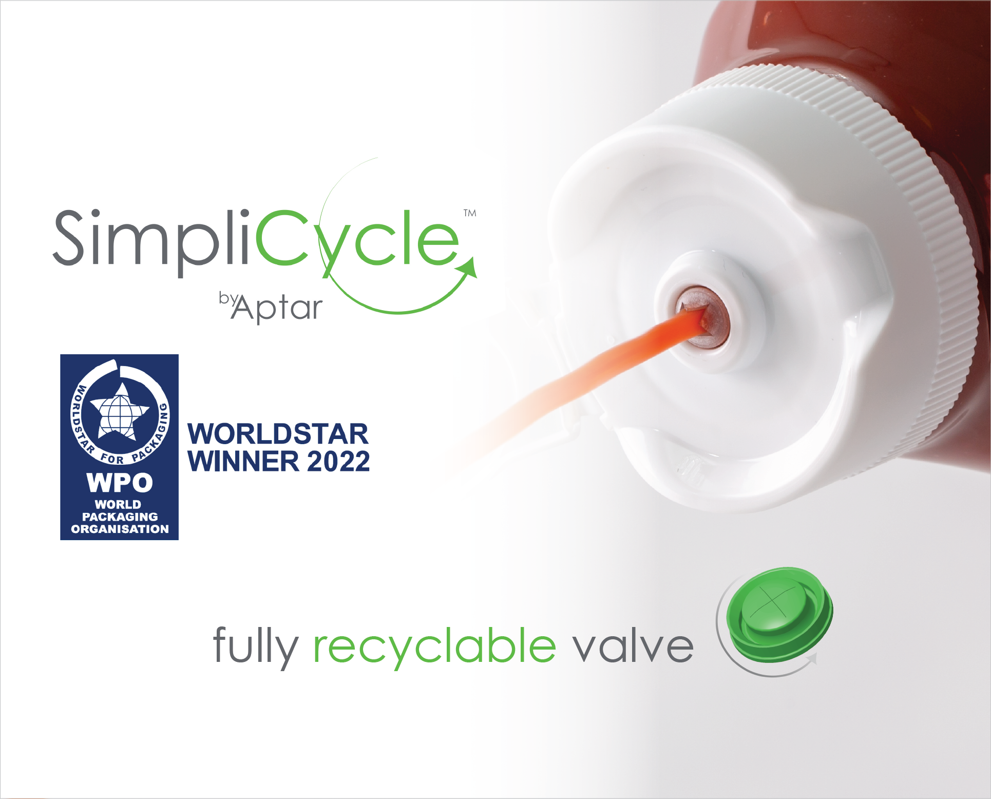 Aptar Closures' SimpliCycle™ Recyclable Valve Wins Recognition at the 2022 WorldStar Global Packaging Awards