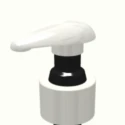 Close-up of EuroFlow Standard, a high performance dispensing pump: a white plastic pump dispenser with a black neck, typically used for soap or lotion bottles, set against a plain white background.