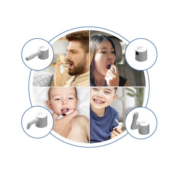 Children to adults Aptar Pharma oral liquid and gel spray or dispensing systems offer a variety of actuator options.