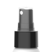 Close-up of a black fine mist spray pump labeled Euromist with a transparent cap, set against a white background. The nozzle features a small white spray hole on the front.