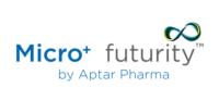 Logo of Micro+ Futurity recyclable monomaterial semi-solid dispenser with Futurity label by Aptar Pharma