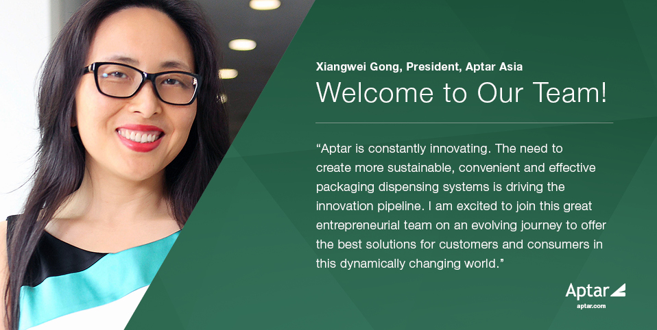 Aptar Welcomes Xiangwei Gong as President of Aptar Asia