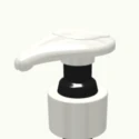 A close-up of a white high performance dispensing pump named EuroFlow Standard, typically used for bottles of soap, lotion, or sanitizer, against a plain light background.