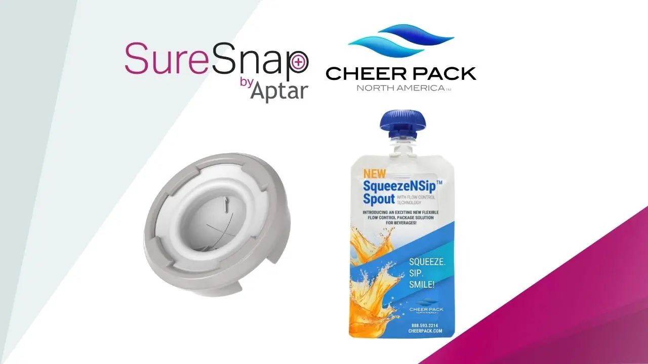 SureSnap by Aptar and Cheer Pack SqueezeNSip Spout Pouch