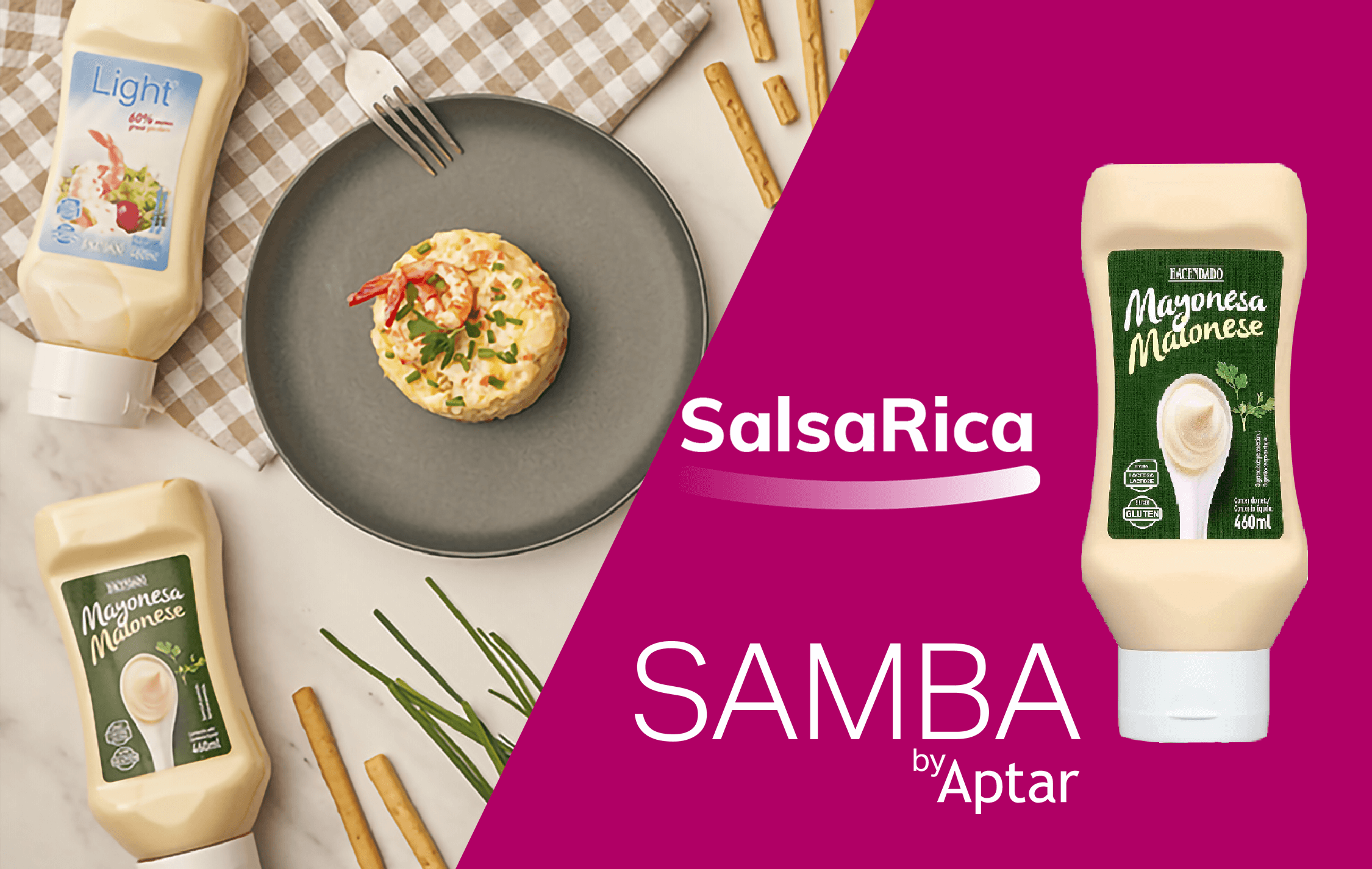 Salsa Rica’s Popular Mayonnaise Product Repackaged and Rebranded with Aptar's Samba Closure