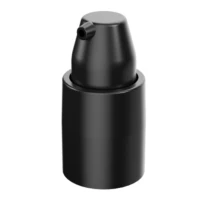 Close-up of the actuator part of the PAV Treatment, a black plastic low-dosage pump. Designed for use with bottles or containers, it is shown upright against a plain white background,