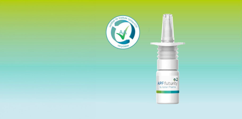 Aptar's highly recyclable, metal free, nasal spray pump