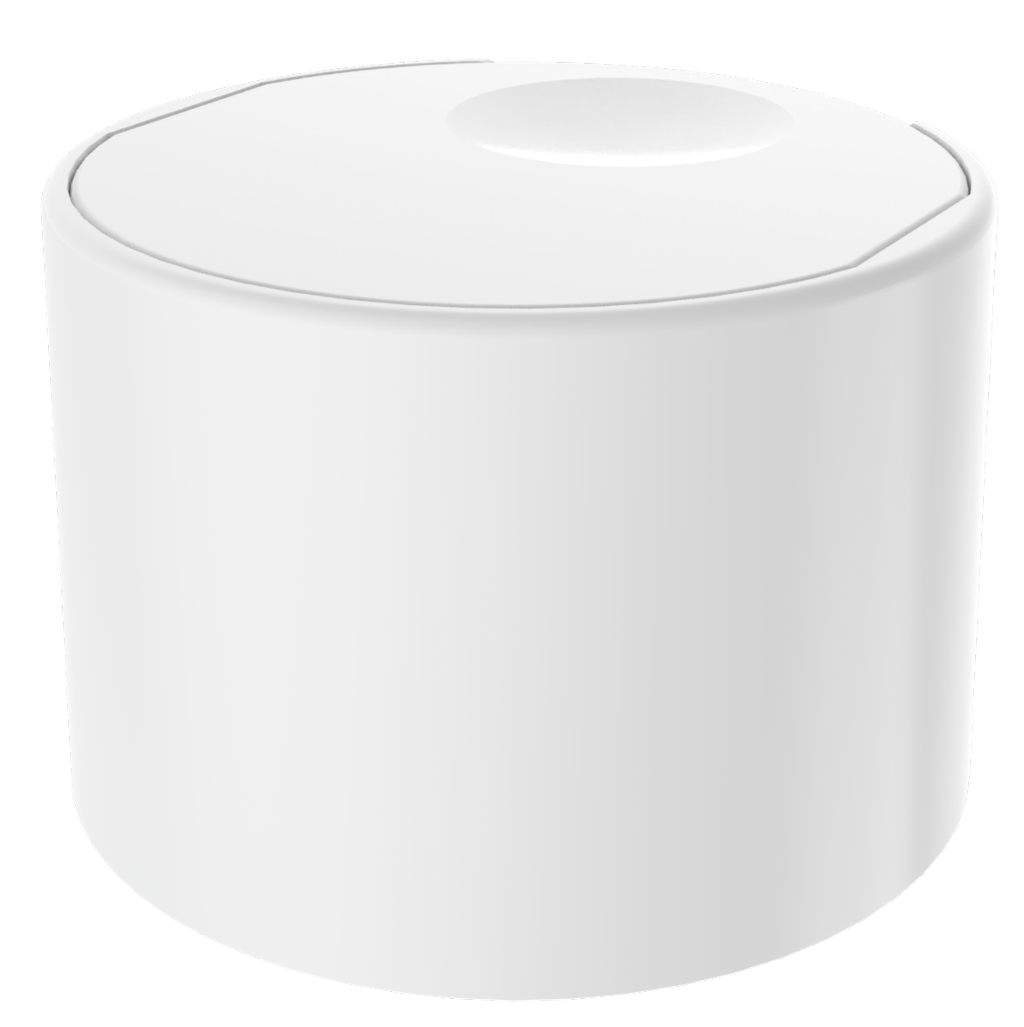 2" Flat Disc Top Closure - White, closed position, front angle