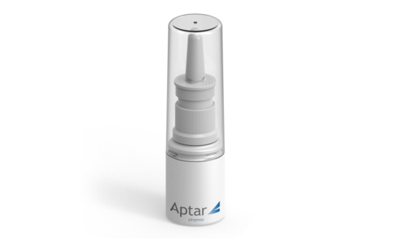 Aptar spray pump for nasal drug delivery