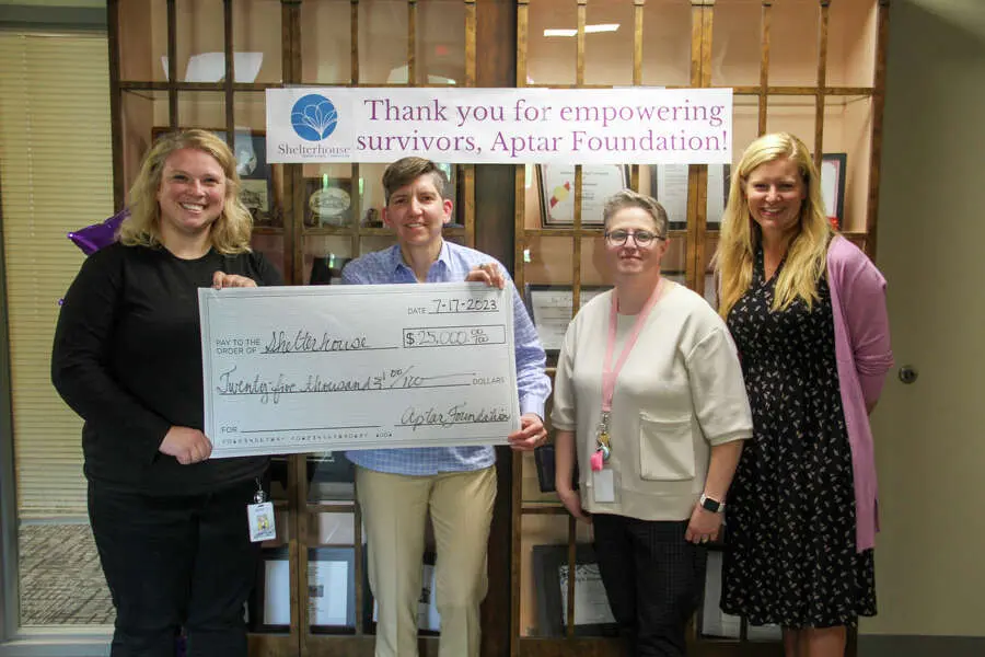 Aptar's Charitable Foundation Makes Donation to Shelterhouse