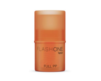 An orange osmetic stick container labeled "FLASHONE Aptar FULL PP". The packaging has a smooth finish and a slightly opaque appearance, designed for dispensing a product.