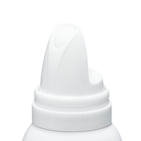 Close-up of a white plastic pump dispenser featuring an inverted actuator for foaming formulas labeled S18, commonly used to dispense products like foam, lotion, or cleanser .