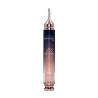 A cylindrical bottle labeled SERUMONY Scalp Treatment with a gradient design in navy and rose gold, topped with an airless dropper and pointed applicator tip.